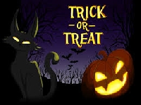 Spell trick or treat with postcards