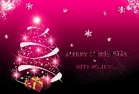 *** Pink Christmas ATC ***