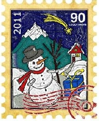 Postage Stamp ATC Series #5:  Christmas or Winter