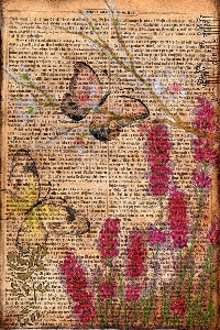 Book Page Mail Art Postcard