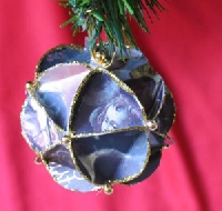 Recycled Card Ball Ornament