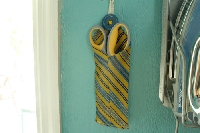 Upcycled Hanging Necktie Scissor Holder 