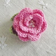 Handmade Crochet Corsage (Flower Brooch)
