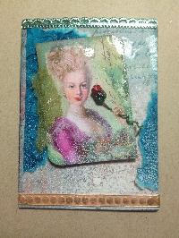 Marie Atc with Teal and Paint