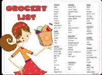 My Grocery List and a Recipe + Short Letter
