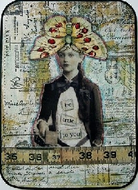 VC:  Vintage Girl/Lady with Butterfly Hat