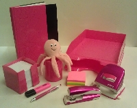 7 stationery items #1 - Pink