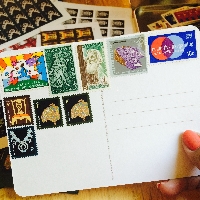 Postcard filled with post stamps!