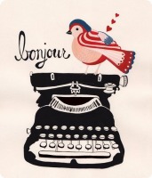 BLoG Handmade Postcard Bird & Typewriter/INT 