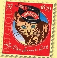 Mail Cats of Liege Handmade Postcard