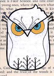 EASU: Hand Drawn/Painted on a Book Page ATC Swap