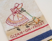 NFS&C--Embroidered Dish Towel FRIDAY