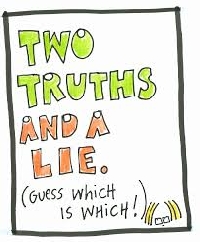 :) ~ Two Truths and a Lie Postcard Fun