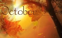Spell october with postcards