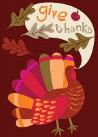 BLoG Thanksgiving TurkeyBird Handmade Postcard USA