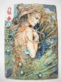 Mermaid Altered Playing card