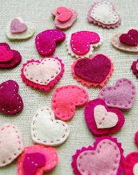 Handmade Valentine Heart Patch Swap