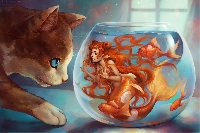 mermaid cat ATC plus more International