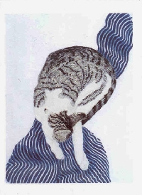 Cat drawing postcard #9
