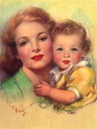 AACG:  Vintage Mother & Child ATC