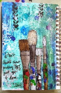 6x6 journal page-blue