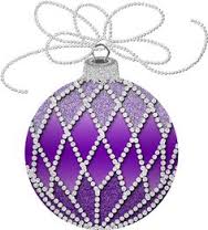 purple and gold/silver ornament