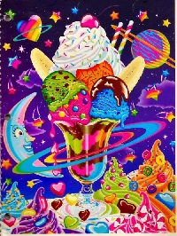 Lisa Frank Coloring book ATC #3 Sweets