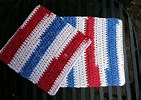 Monthly Dishcloth Swap - July - Red White and Blue