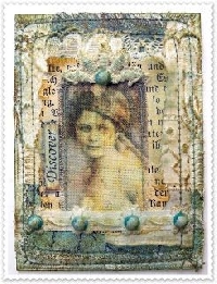 AACG: Stitches and Layers ATC with a Vintage Lady