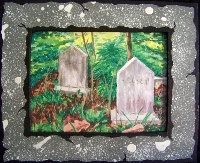 Handmade Art postcard - Theme Cemetery