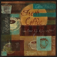 Handmade art postcard - theme coffee
