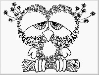 Adult Coloring Book Page - Happiness