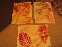 Stamping with leaves background