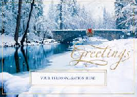 Snow Scene CHRISTMAS CARD - USA 