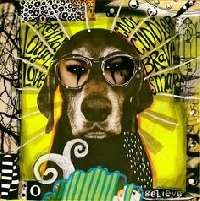 Dog Themed Art Journal Page 5x7