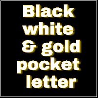 Pocket Letter- Black and white with gold