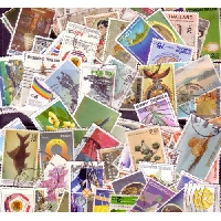 15 used stamps and written greeting card 