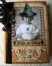 AACG: Vintage Halloween Altered Book Cover