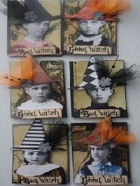 VC:  3 Vintage Halloween Twinchies on a Ribbon