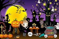Halloween Scene ATC - WITH Stickers!