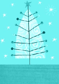 SUSA - Blue Christmas Tree ATC
