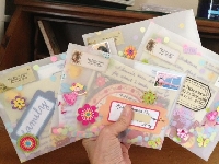 envelope of  Pink items 