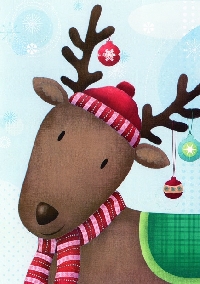 Christmas Postcard - Reindeer
