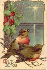 MFF: Vintage Christmas ATC with a Bird