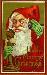 Creepy vintage Santa postcard