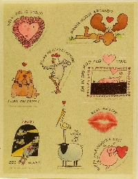 valentine sticker sheets USA 1-18