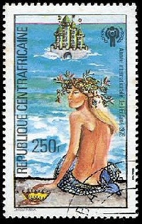 MLU: 1 Stamp Mermaid Mail Art USA