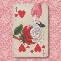MFF:  Altered Playing Card: Bird/Hearts
