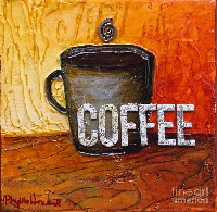 Mixed Media Art Tag - Coffee/Tea