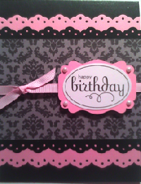 Handmade card: pink ~ black